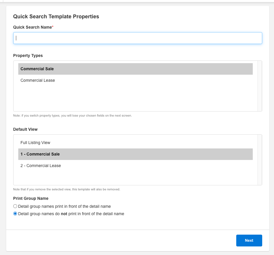 Quick Search Name